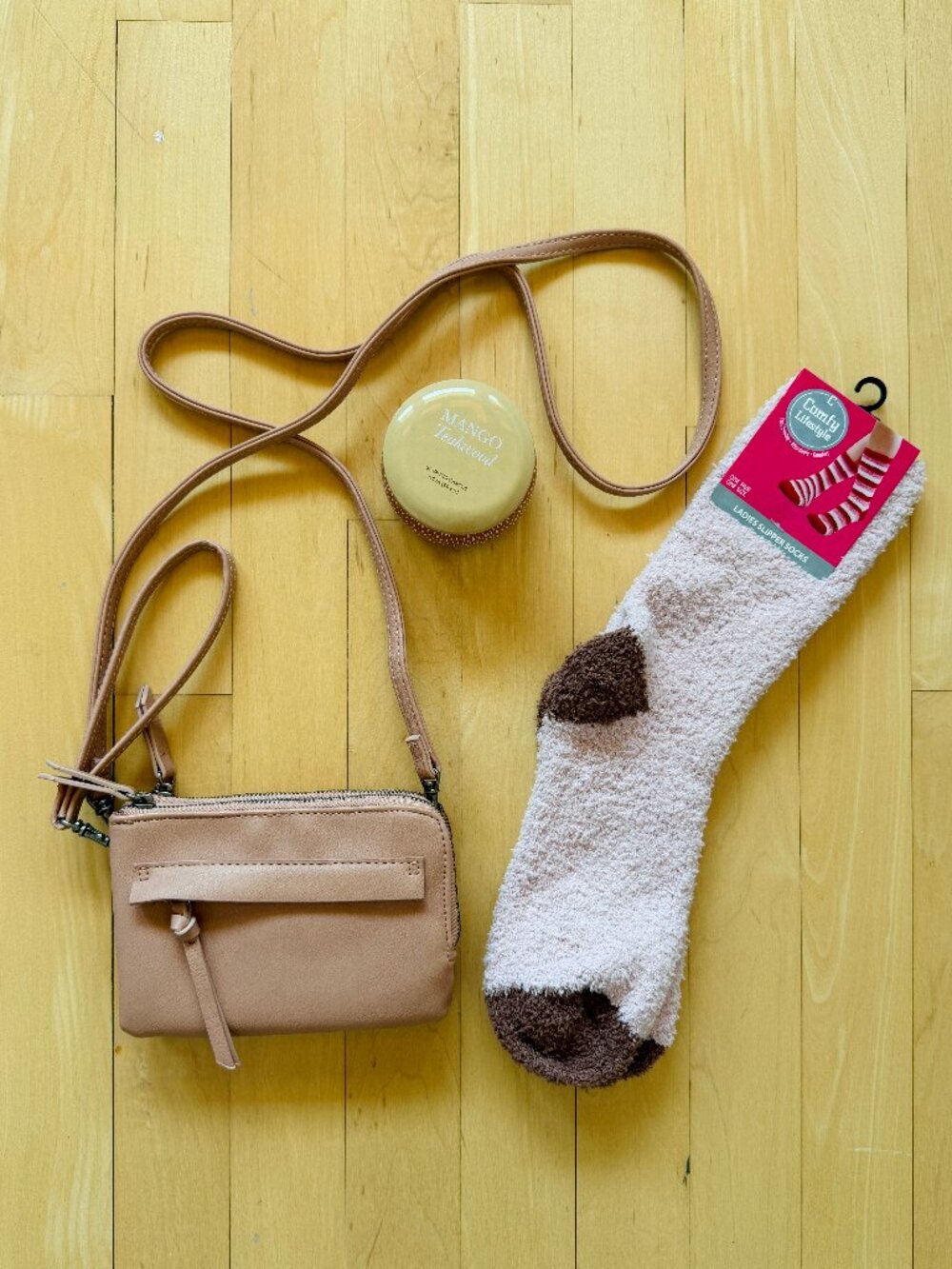 Cute & Cozy Fashion Set (Purse, Socks, & Candle)